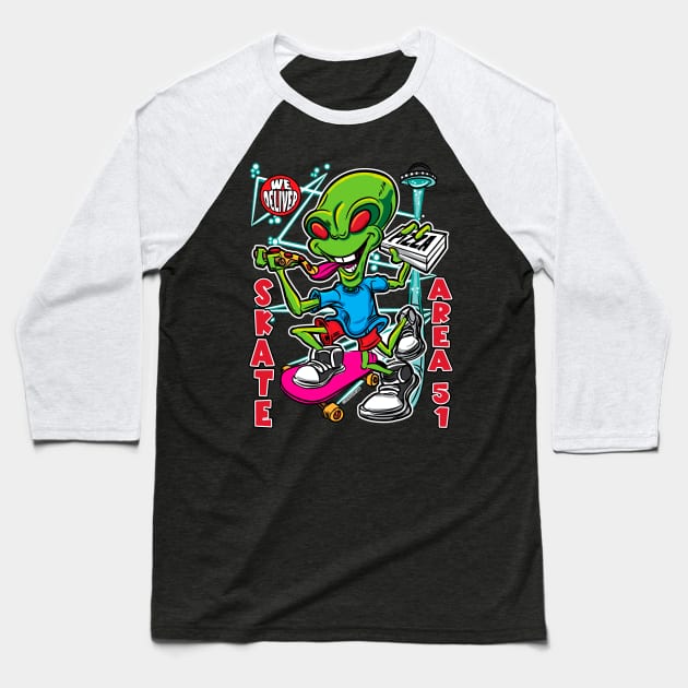 Skate Area 51 Baseball T-Shirt by eShirtLabs